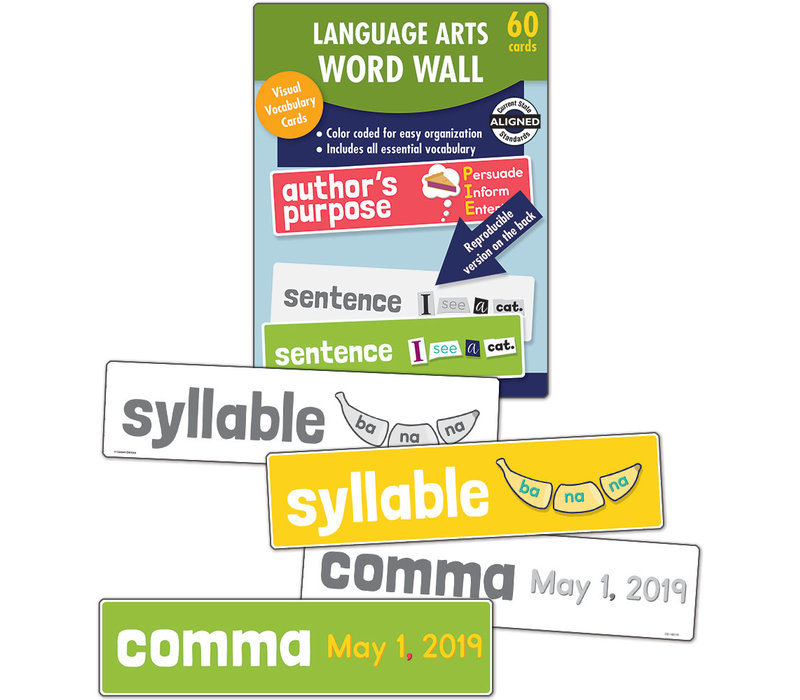 Language Arts Word Wall Learning Cards Grade 1