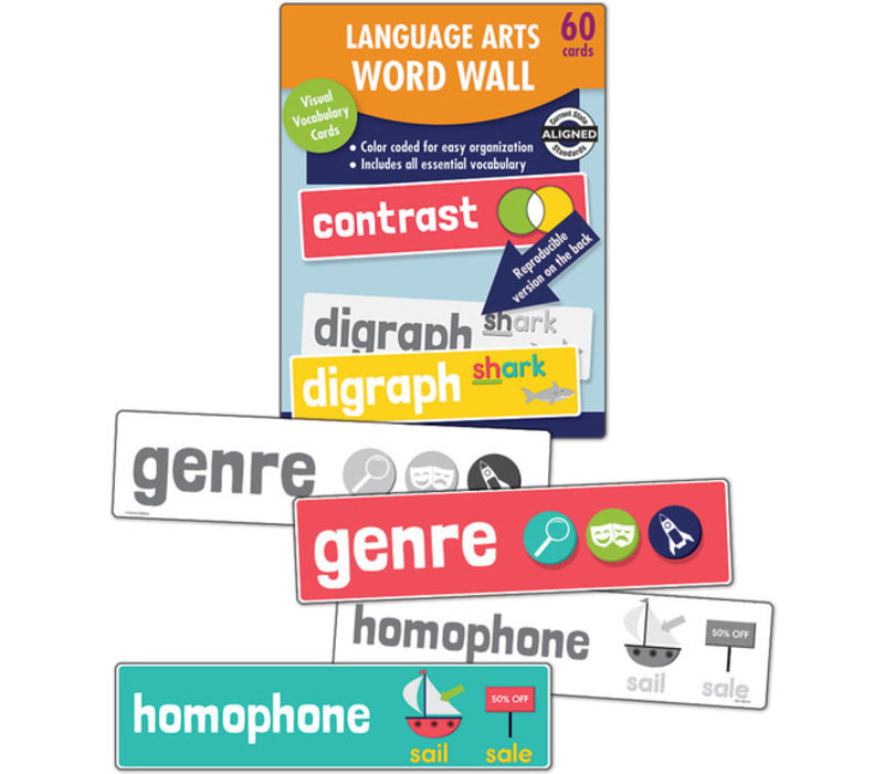 Language Arts Word Wall Learning Cards Grade 2