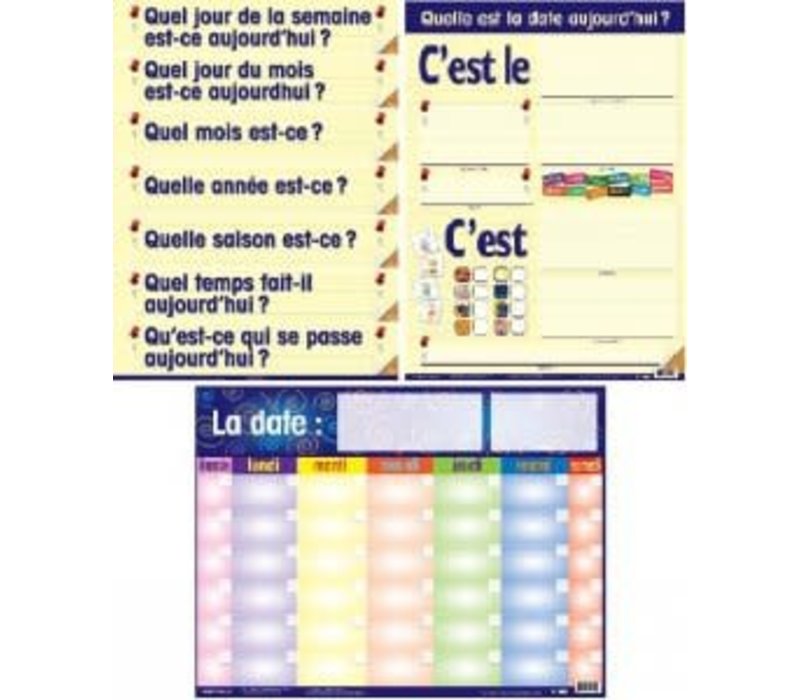 French Calendar -Laminated