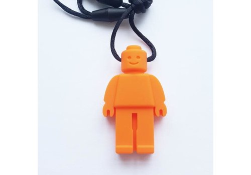 Munching Monster Lego Figure Pendant - Orange