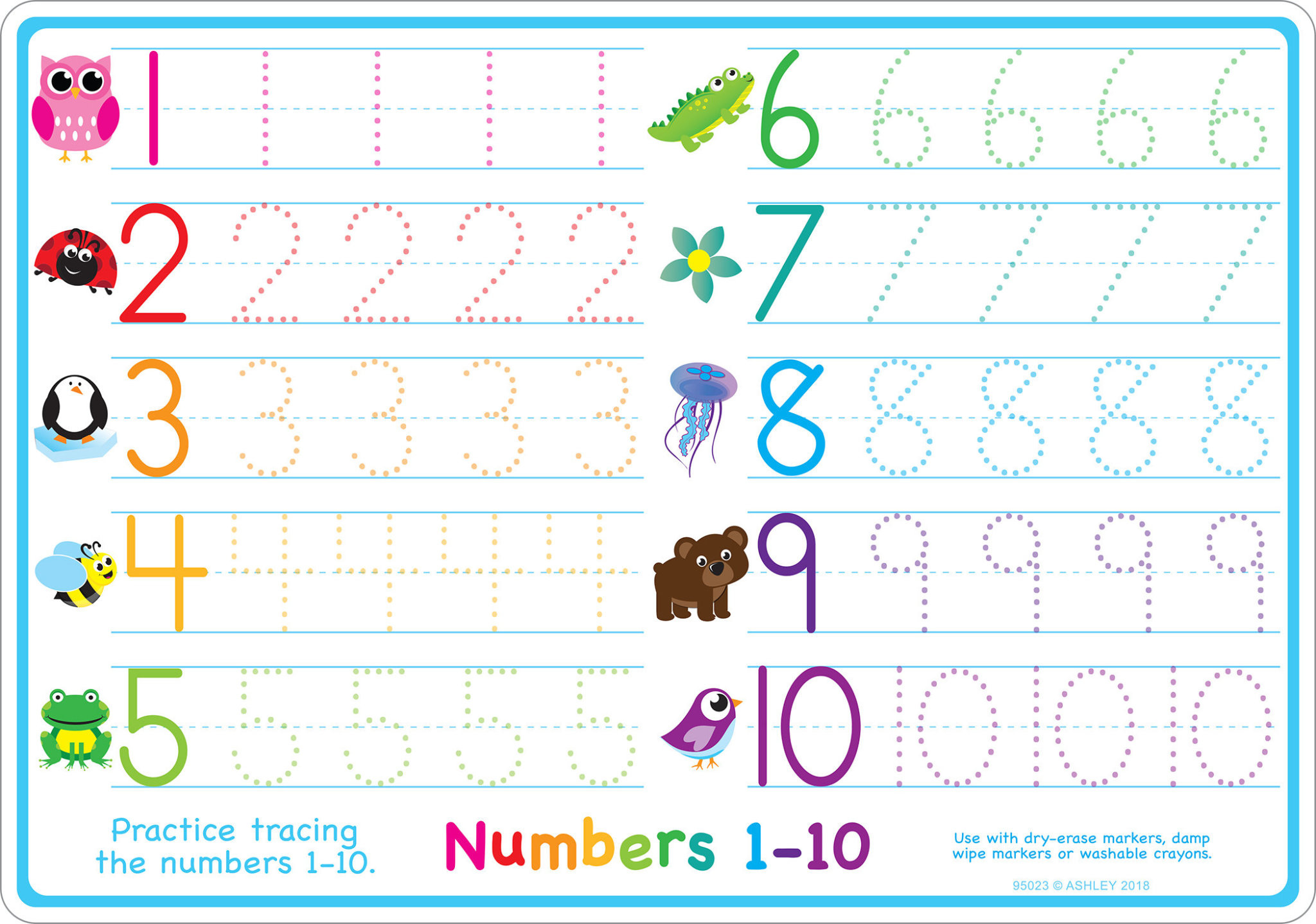 Learning Mat Numbers 1-10 