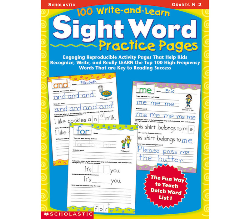 100 Write Learn Sight Word Practice Pages Learning Tree Educational Store Inc