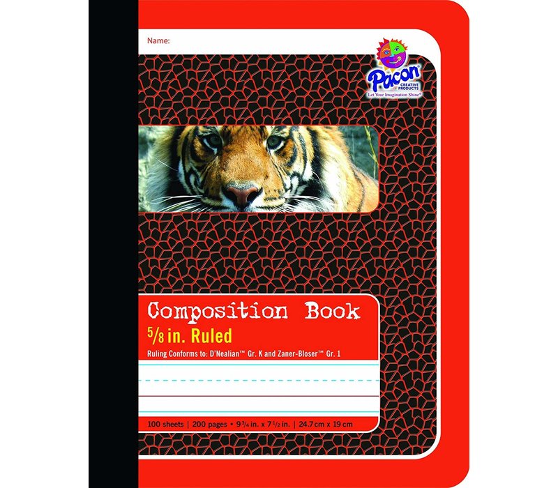 Composition Book, Full Rule 5/8" RED