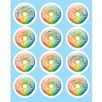 Rainbow Donut Shape Stickers