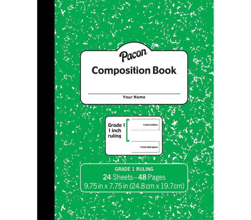 MARBLE COMPOSITION BOOK GR 1 GREEN 1IN RULED *