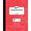 PACON MARBLE COMPOSITION BOOK GR 3, RED 3/8 IN RULED