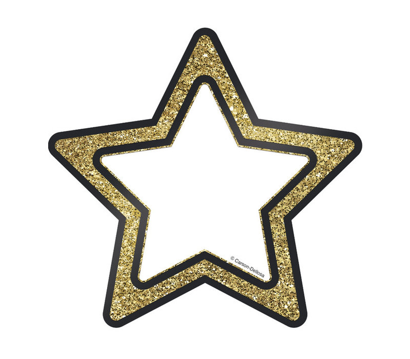 Gold Glitter Stars Cut-Outs (D)