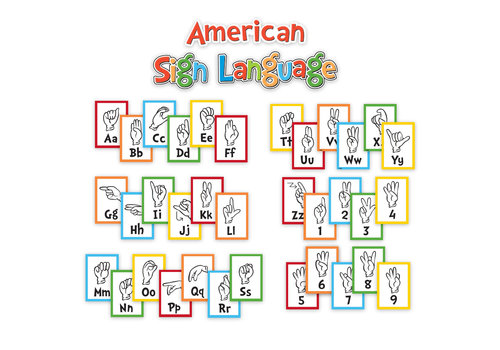 EUREKA Dr. Seuss Sign Language Alphabet and Number Mini Bulletin Board Set