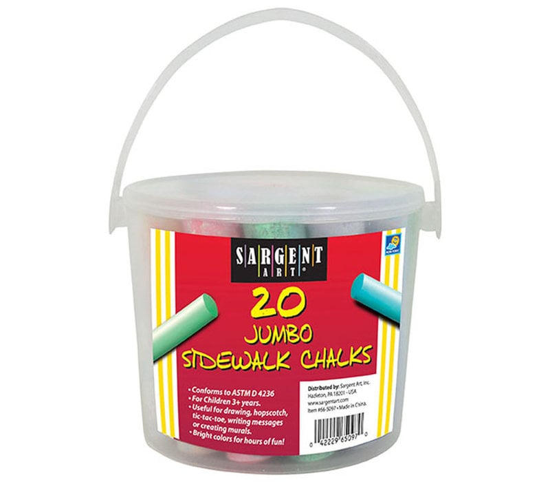 Bucket of Jumbo Sidewalk Chalk (20 pieces) *