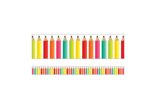 Carson Dellosa Stylish Brights Pencils Straight Border *