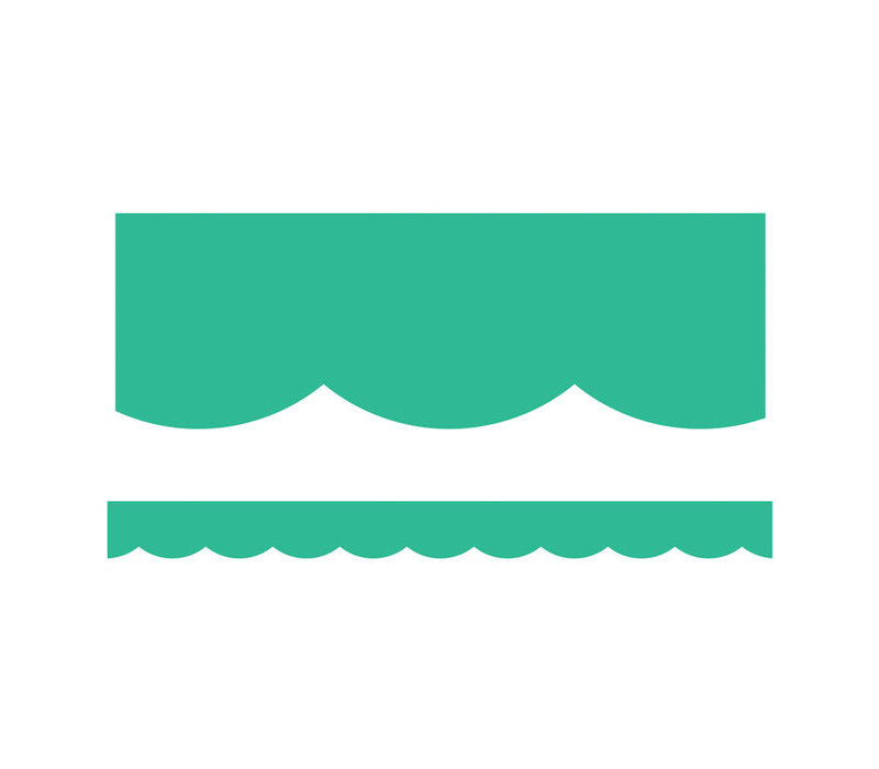 Turquoise Scalloped  Border* (D)
