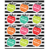 Carson Dellosa Stylish Brights Motivational Apples Shape Stickers