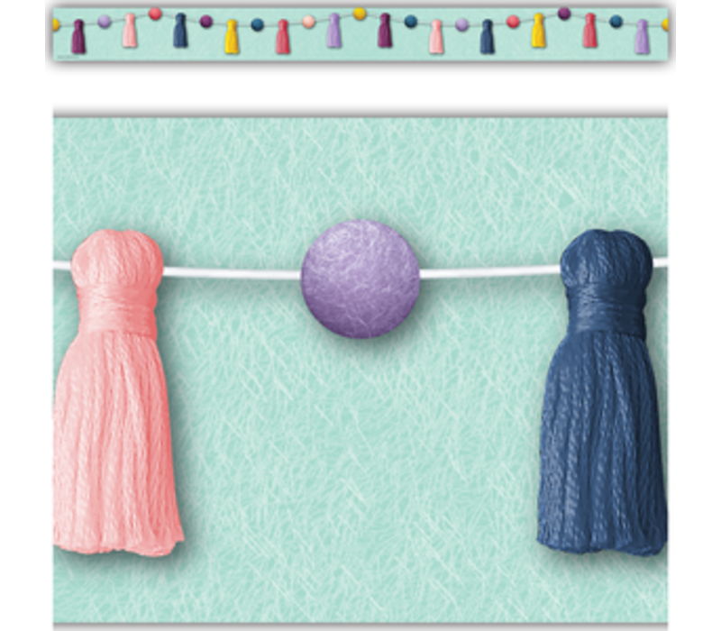Oh Happy Day Pom-Poms and Tassels Straight Border Trim*