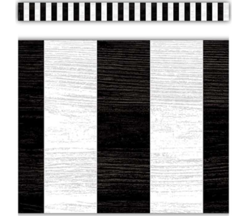 Modern Farmhouse Black Stripes Straight Border Trim
