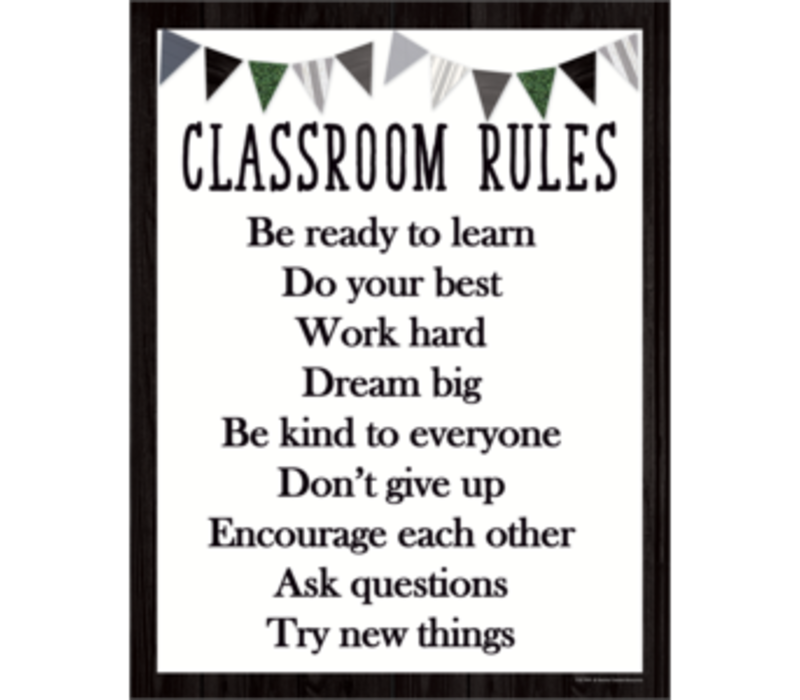 Modern Farmhouse Classroom Rules Chart