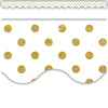 Teacher Created Resources White with Gold Dots Scalloped Border Trim