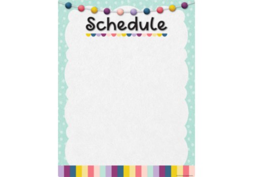 Teacher Created Resources Oh Happy Day Schedule Write-On/Wipe-Off Chart