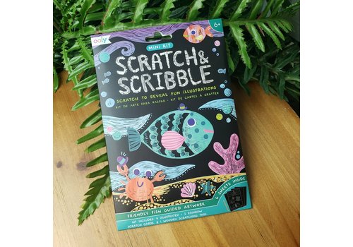 ooly Mini Scratch & Scribble Art Kit:  Friendly Fish (7 pc set)