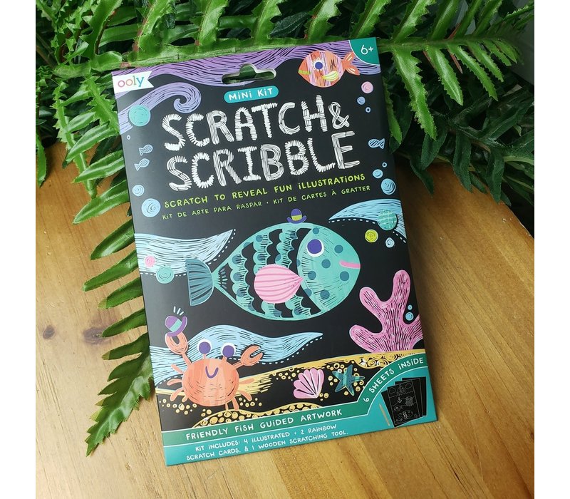 Mini Scratch & Scribble Art Kit:  Friendly Fish (7 pc set)