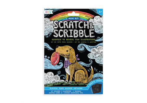 ooly Mini Scratch & Scribble Art Kit:  Playful Pups (7 pc set)*