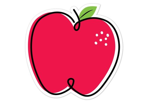 Creative Teaching Press Doodle Apple Red 6" Designer Cut Outs