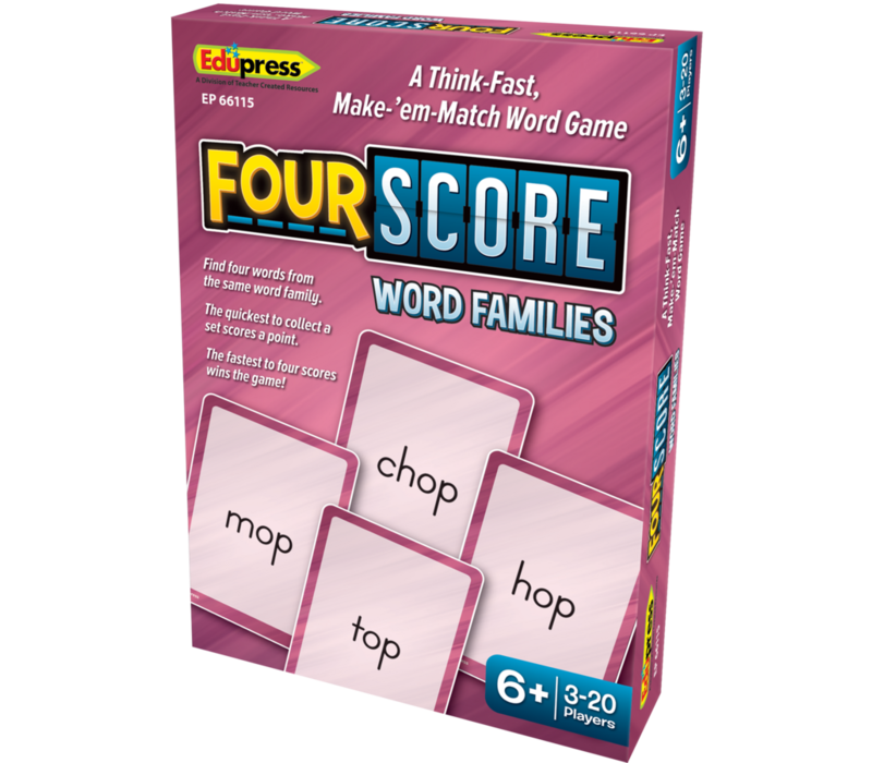 Four Score Card Game: Word Families*
