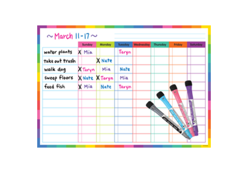 Teacher Created Resources Colorful Dry-Erase Magnetic Task Chart