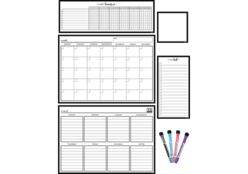 Teacher Created Resources Black & White Dry-Erase Magnetic Calendar Set