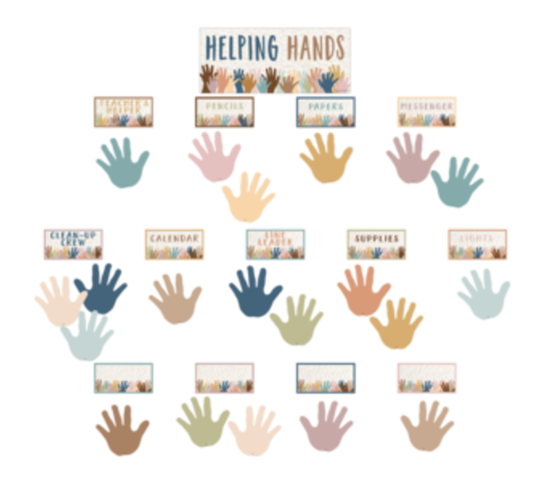 Everyone is Welcome Helping Hands Mini Bulletin Board