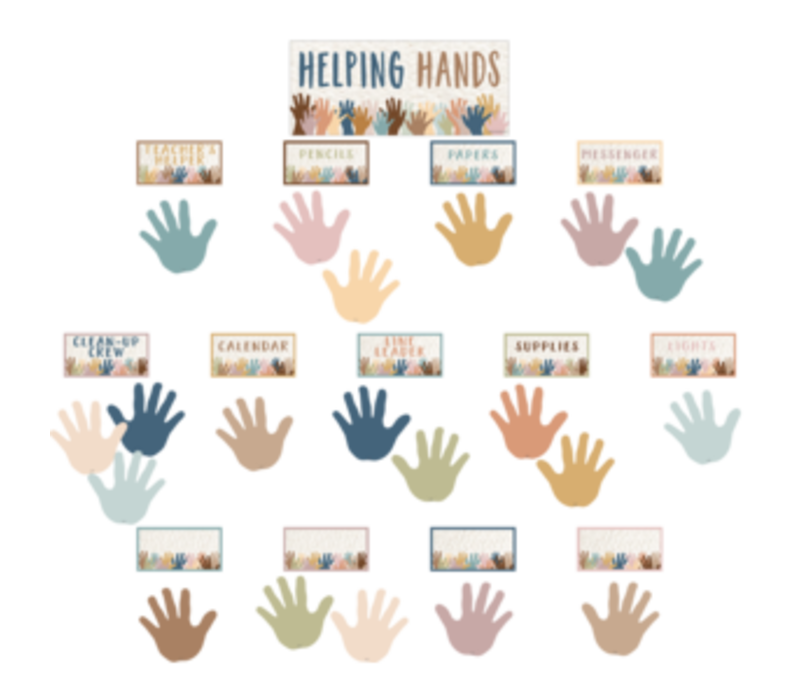 Everyone is Welcome Helping Hands Mini Bulletin Board*