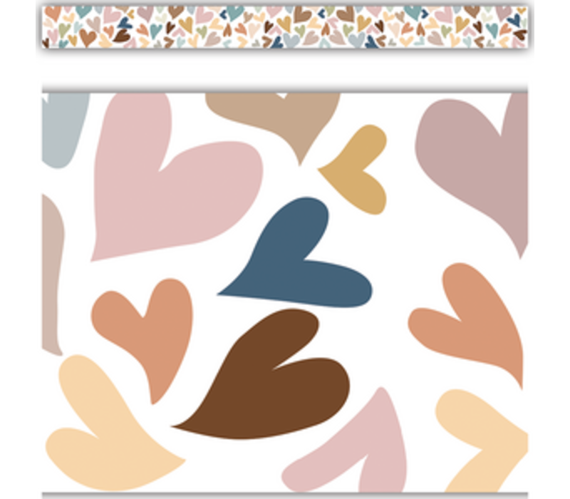 Everyone is Welcome Hearts Straight Border Trim*
