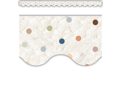 Teacher Created Resources Everyone is Welcome Dots Scalloped Border Trim