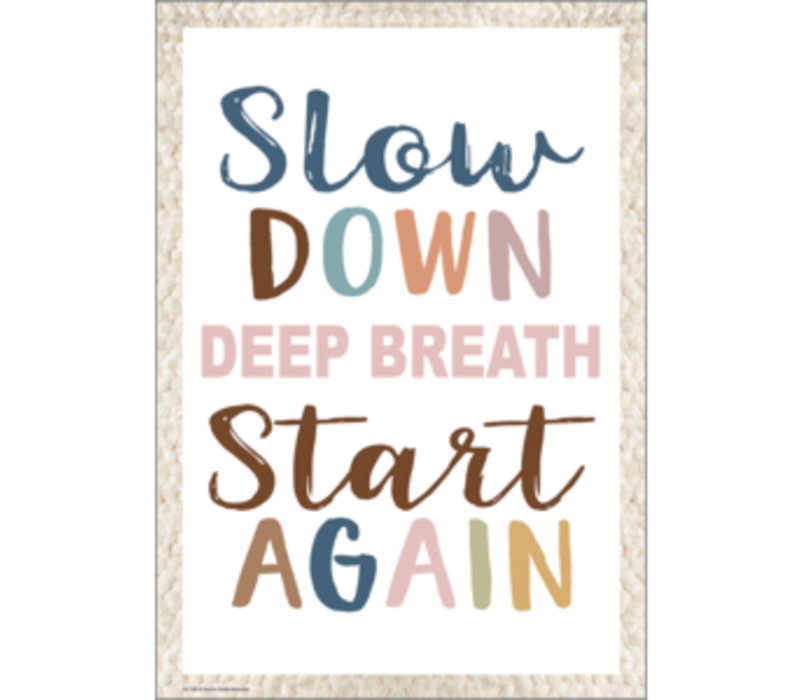 Slow Down, Deep Breath, Start Again Positive Poster*