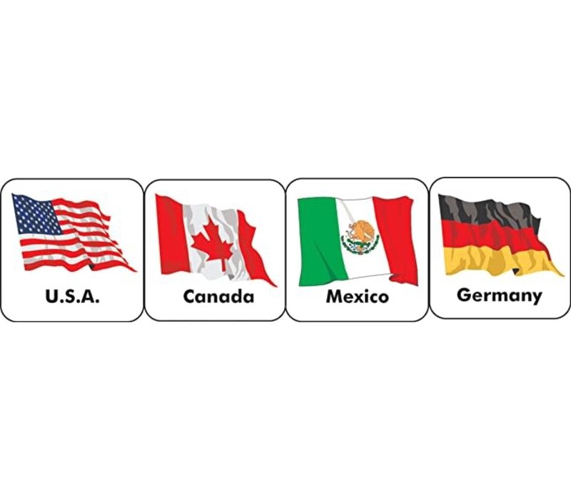 World Flags Stickers (20 countries)