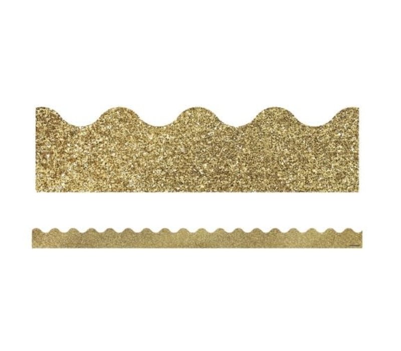 Gold Glitter Scalloped Borders