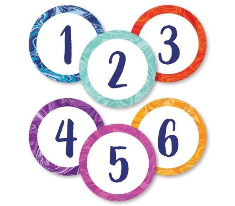 Marble Swirl Numbers Magnetic Cut-Outs