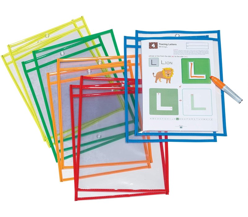 Dry Erase Coloring Pockets - Set of 10