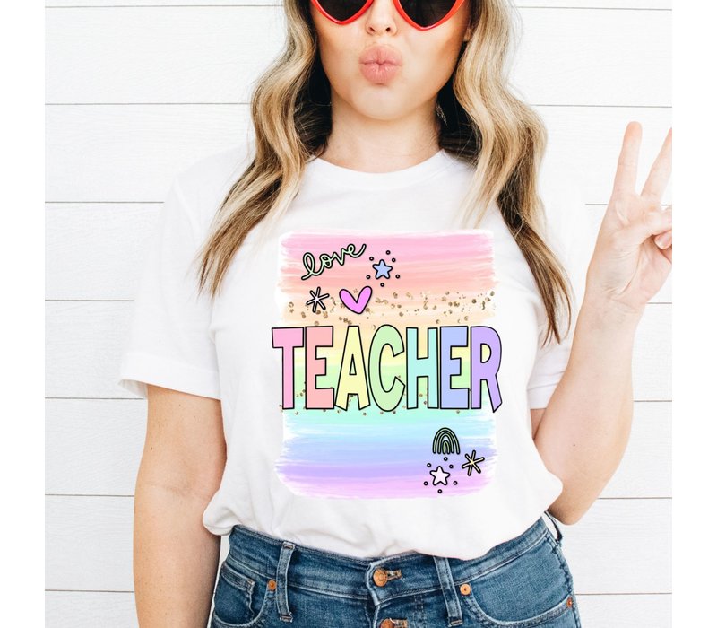 Rainbow Teacher - T-Shirt  Sizes: Sm/Med