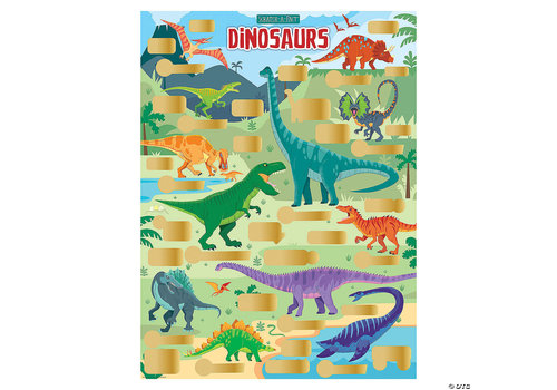 PEACEABLE KINGDOM Scratch Off Poster: Scratch a Fact Dinosaurs