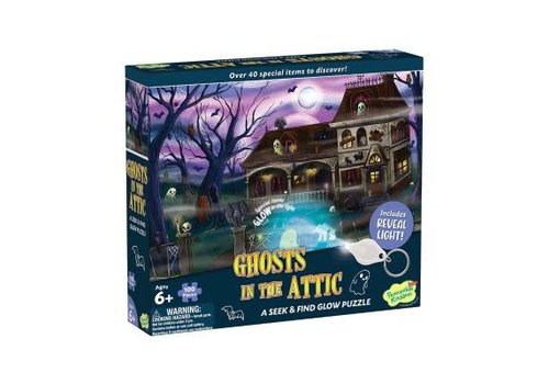 PEACEABLE KINGDOM Seek & Find Glow Puzzle: Ghost in the Attic