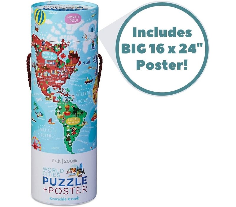 World Cities Puzzle Poster, 200 piece