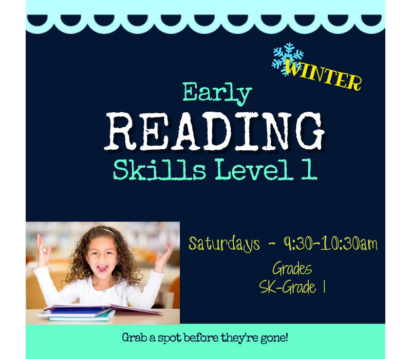 Early Reading Skills  - Level 1 WINTER  2026 Saturdays 9:30-10:30 am*