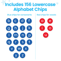 Lowercase Alphabet Chips, 156 (with Magnetic Ring)