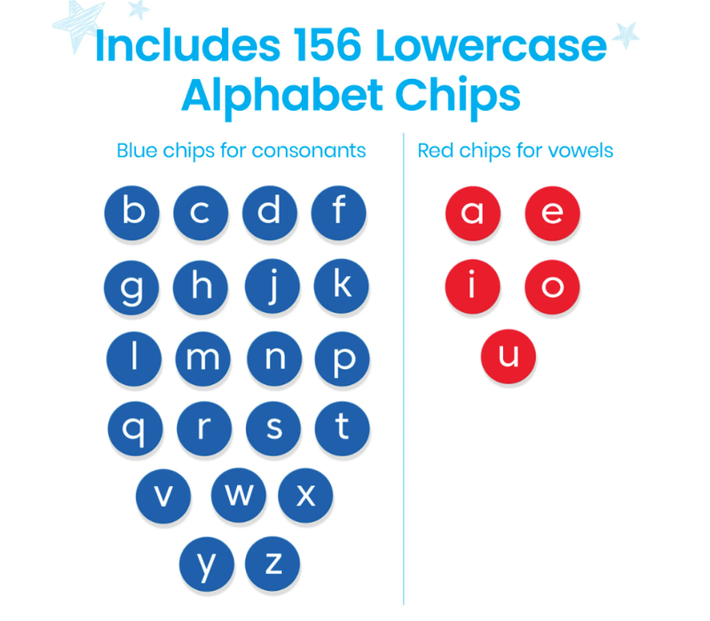 Lowercase Alphabet Chips, 156 (with Magnetic Ring)