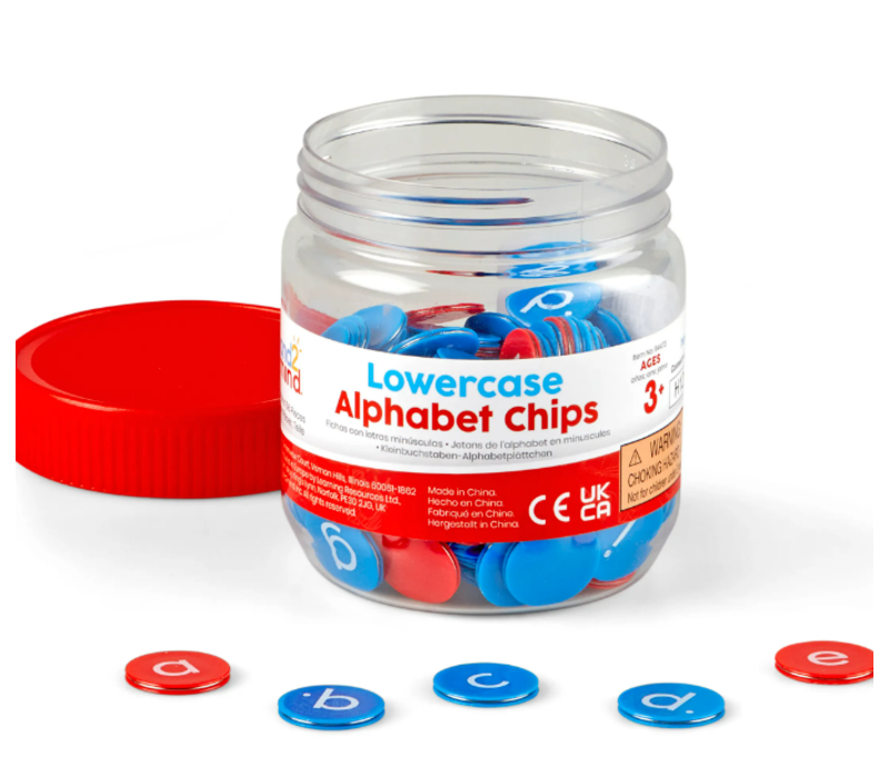Lowercase Alphabet Chips, 156 (with Magnetic Ring)