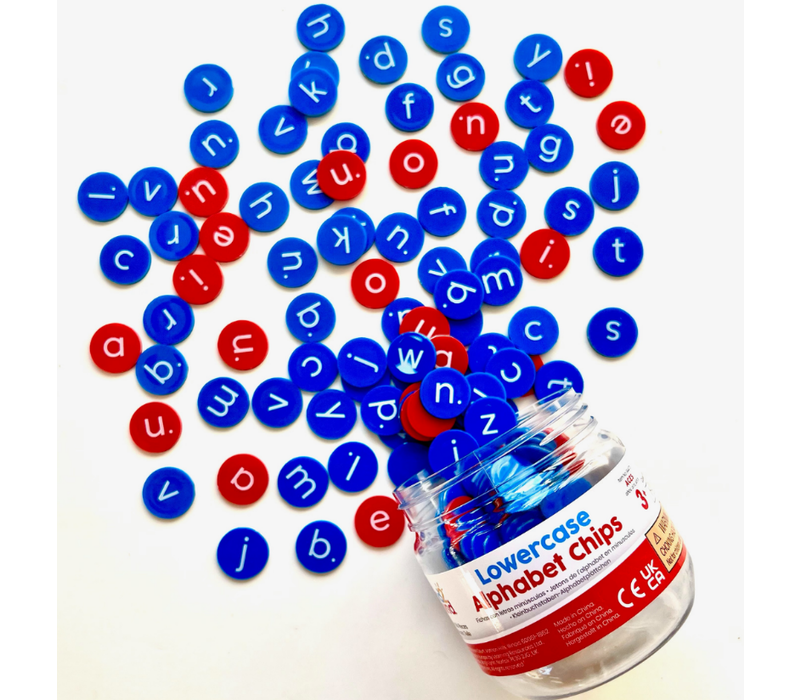 Lowercase Alphabet Chips, 156 (with Magnetic Ring)