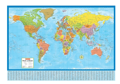 Laminated World Map  *