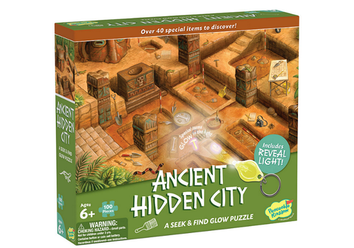 PEACEABLE KINGDOM Seek & Find Glow Puzzle: Ancient Hidden City