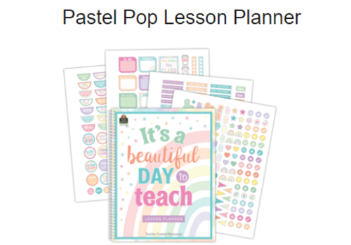 Teacher Created Resources Pastel Pop  Lesson Planner *