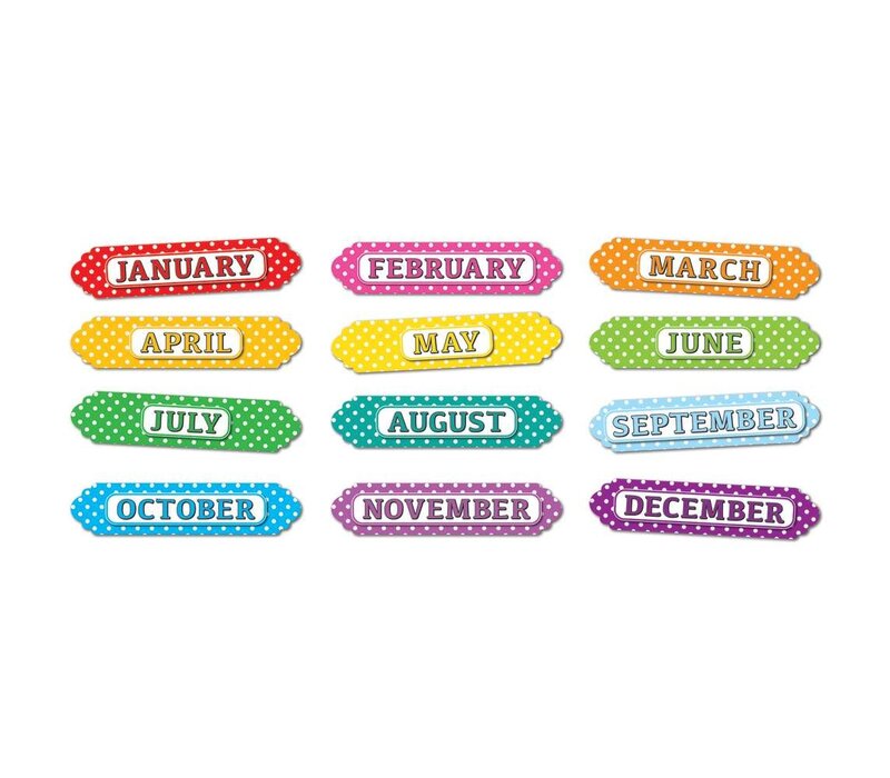 Magnetic Color Dots Months of the Year